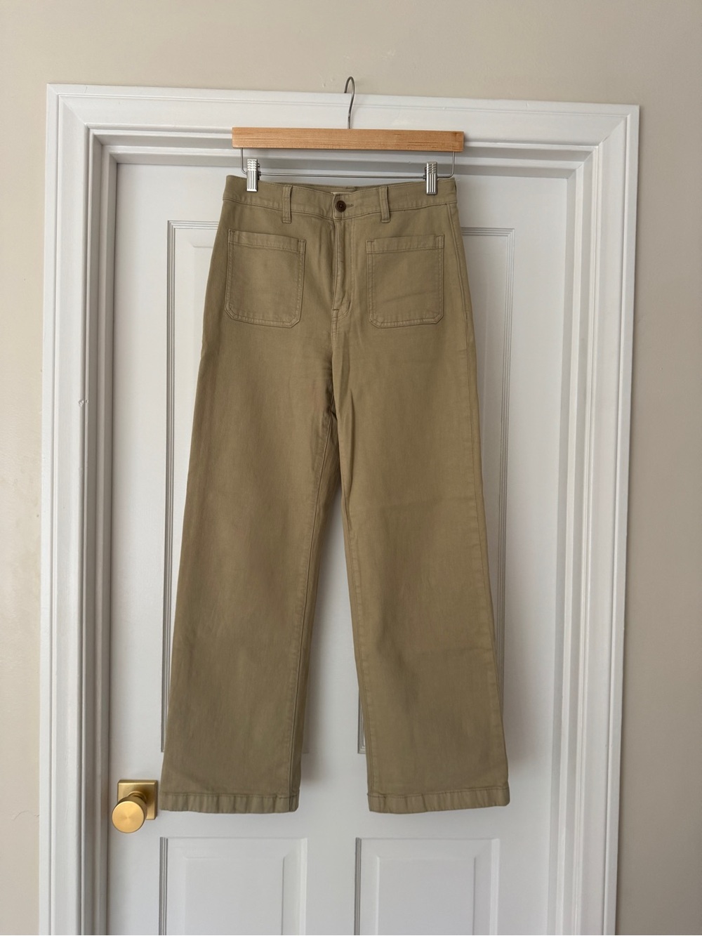 Madewell Emmett Wide Leg Pants in Olive Khaki